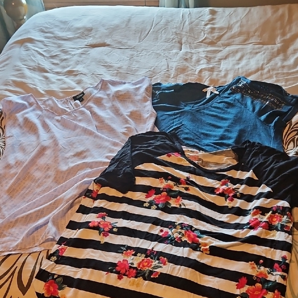 Floral Striped and Solid Tees